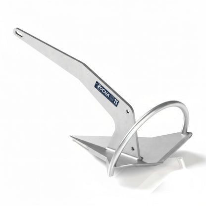 Ancora acciaio zincato Rocna Original 15 kg con vanga triangolare e arco stabilizzatore, finitura silver