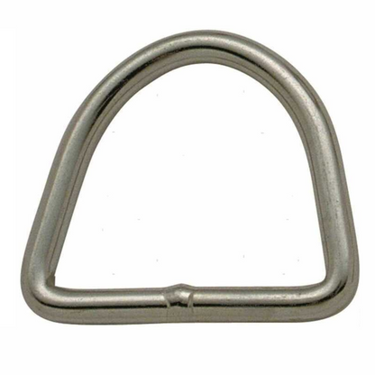 Anello a D in acciaio inox colore argento, forma semircircolare con barra dritta, Ø 4 mm 22x27 mm