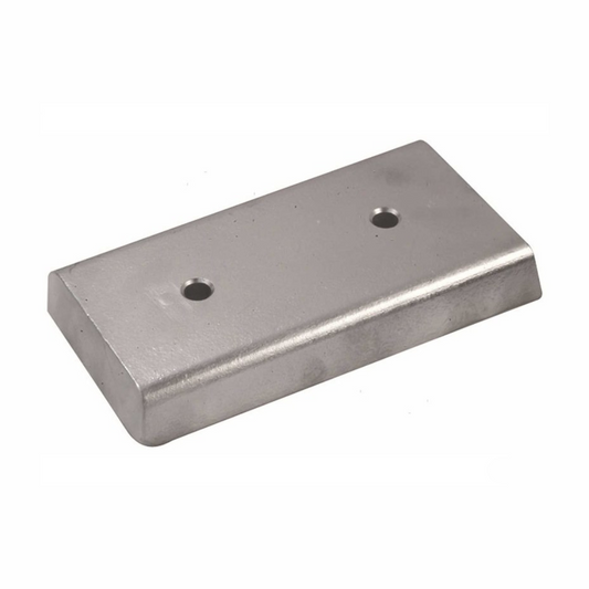 Anodo piatto rettangolare in zinco argento con 2 fori di fissaggio, 180mm, 2Kg