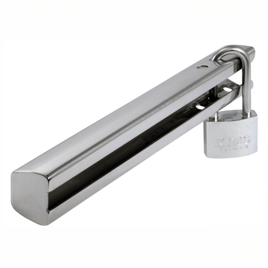 Antifurto inox lucchettato per motori fuoribordo 230mm cromato lucido con lucchetto