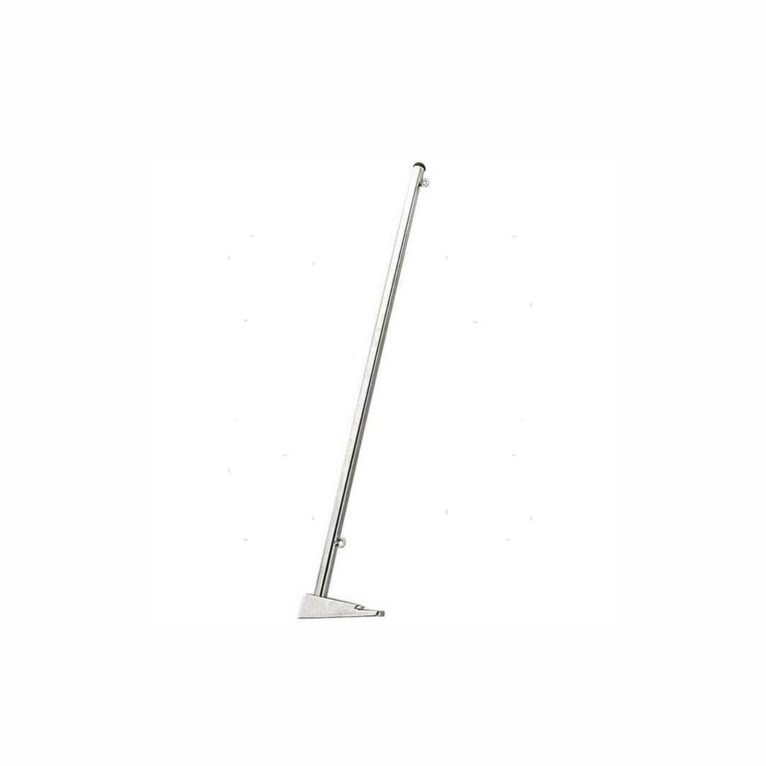 Asta portabandiera in ottone cromato H 350mm con base triangolare e supporto regolabile