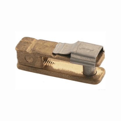 Attacco a forcella L26 in bronzo dorato con clip in acciaio inox e molla interna
