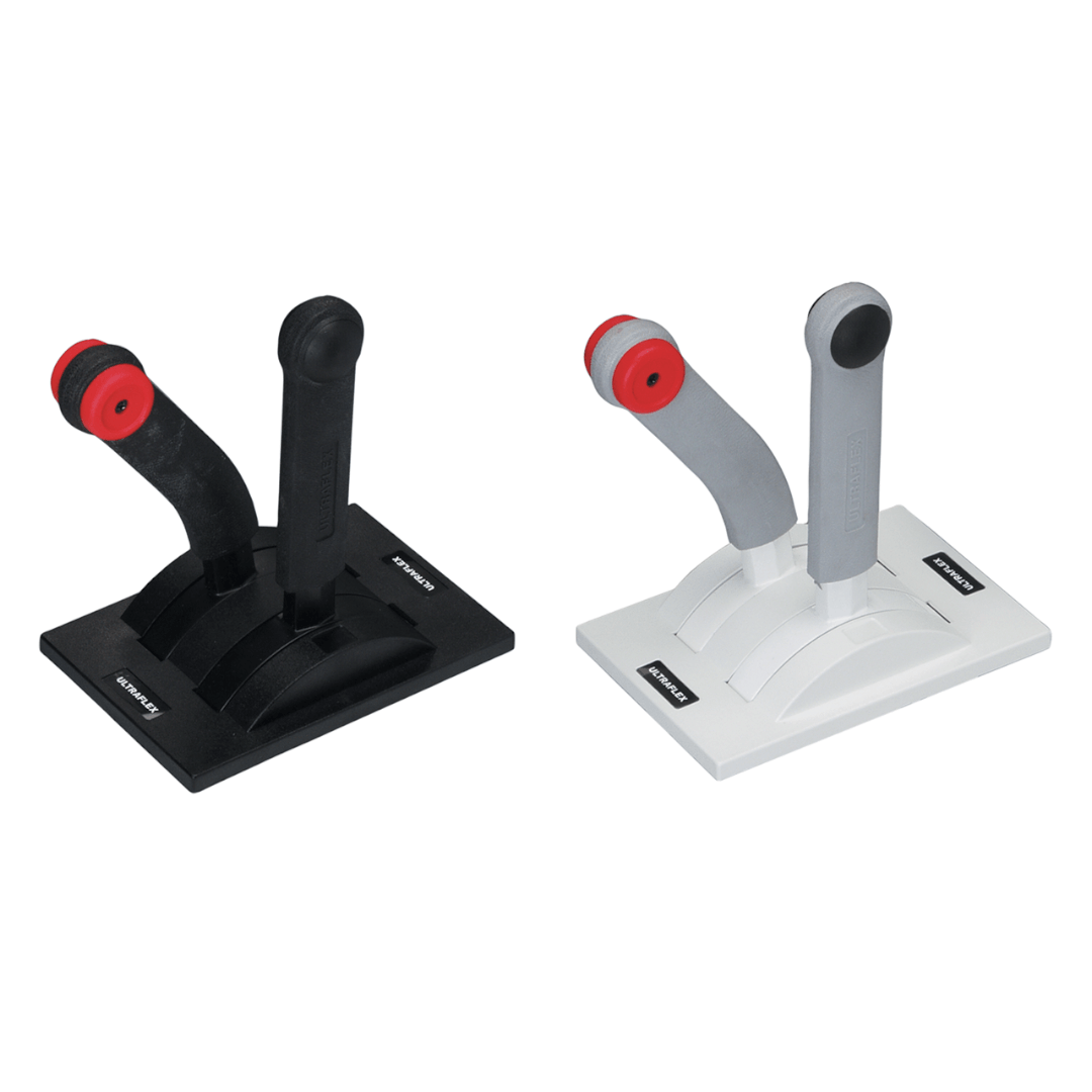 Bileva doppia Ultraflex B208R destra in nero e bianco con leve rosse su base rettangolare