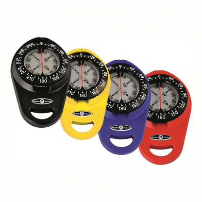 Bussole da rilevamento Riviera Orion in 4 colori: nero, giallo, viola e rosso, con ghiera graduata