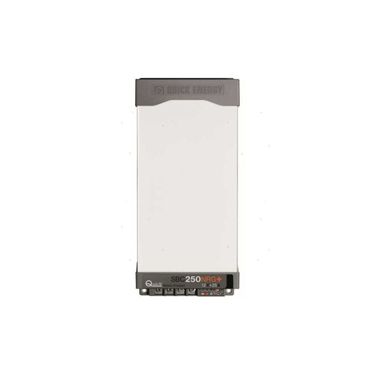 Caricabatterie Quick SBC 250 NRG+ bianco 12V 25A, corpo rettangolare con pannello connessioni