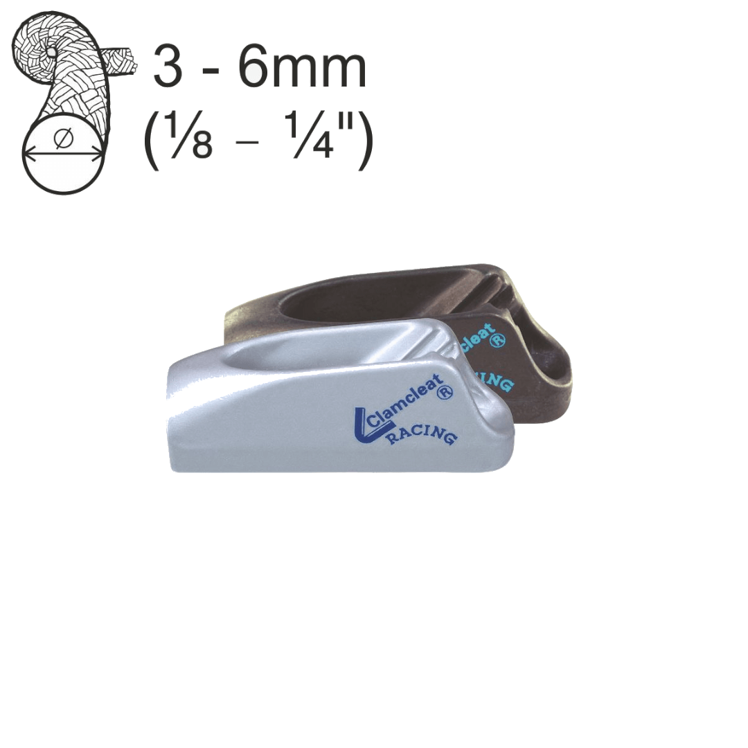 Strozzascotte Clamcleat Racing CL211MK2 in alluminio argento e bronzo per cime Ø 3-6mm
