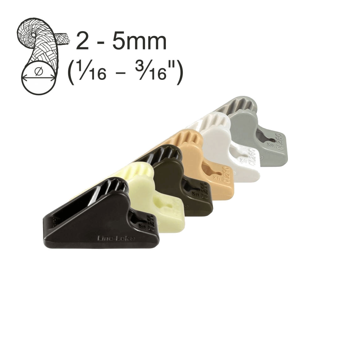 Strozzascotte Clamcleat CL260 in nylon, 6 colori assortiti, per corde Ø 2-5 mm