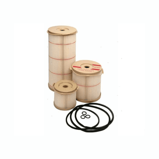 Tre cartucce filtranti beige SF5 micron per filtro diesel turbina 501SF con o-ring neri