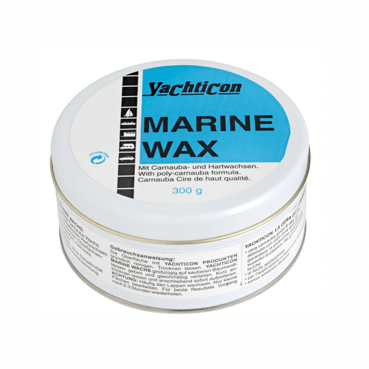 Barattolo metallico bianco Yachticon Marine Wax cera carnauba 300g per superfici nautiche