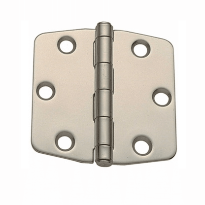 Cerniera inox biscotto angoli arrotondati 75x37 mm color acciaio satinato con 6 fori