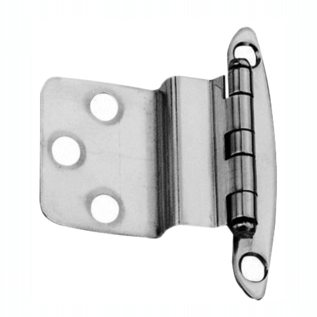 Cerniera inox con sbalzo 57x44 mm cromata, due ante con fori di fissaggio e perno centrale