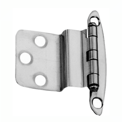 Cerniera inox con sbalzo 57x44 mm cromata, due ante con fori di fissaggio e perno centrale