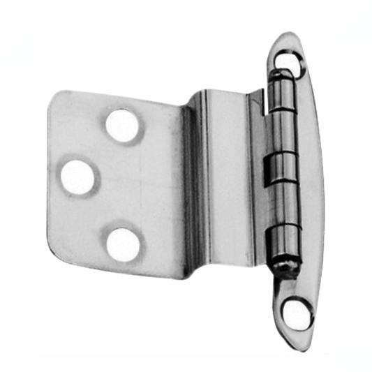 Cerniera inox con sbalzo 57x44 mm cromata, due ante con fori di fissaggio e perno centrale