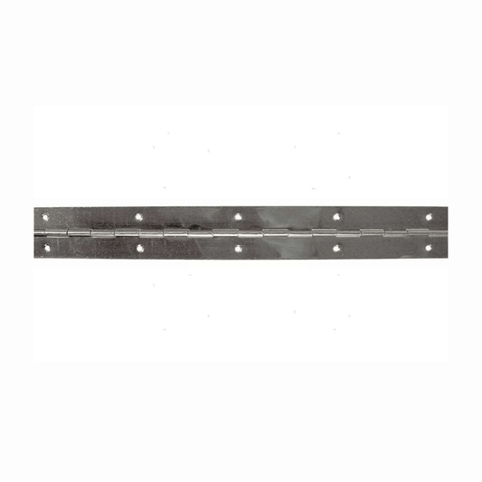 Cerniera continua a metro inox lucida 25mm lunghezza 2mt con fori predisposti