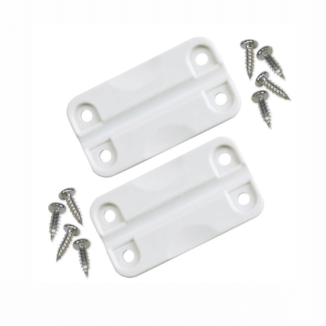 Coppia di cerniere bianche in plastica per ghiacciaia Igloo con 6 viti in acciaio inox incluse