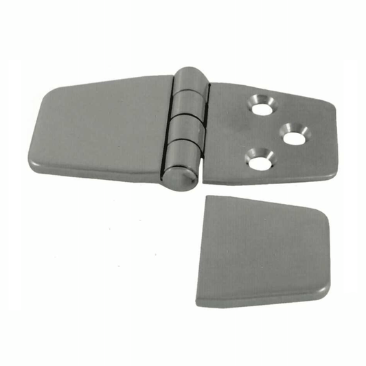 Cerniera inox coperta biscotto 36,5x76,2 mm color acciaio satinato con 3 fori e coprivi