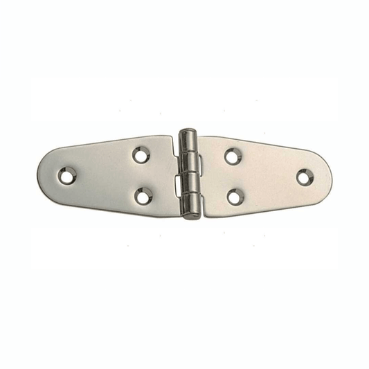Cerniera inox a farfalla Wing 39x70 mm con 6 fori, forma allungata arrotondata, finitura lucida