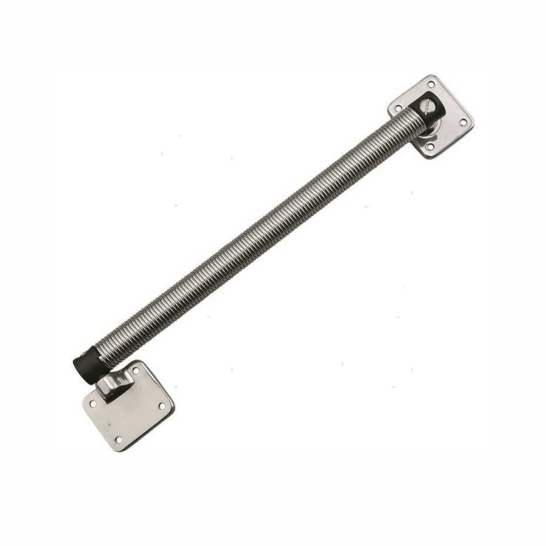 Compasso a molla HD in acciaio inox lucido con piastre di fissaggio quadrate, L 320mm Ø22