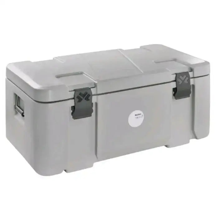 Contenitore isotermico Maillon grigio chiaro con chiusure a leva, pareti rigide in plastica, forma rettangolare