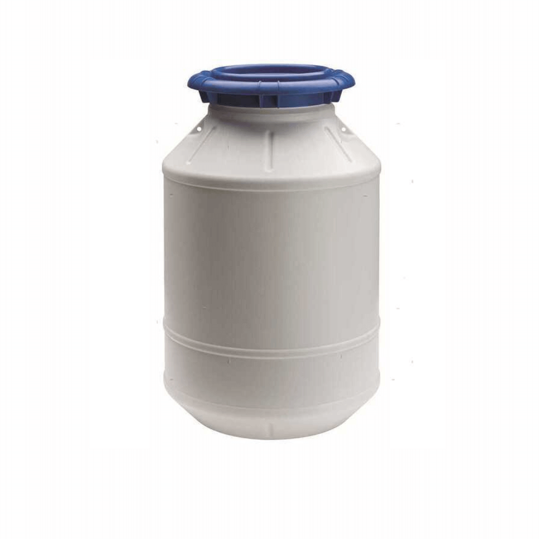 Contenitore waterproof 15 lt bianco in plastica con coperchio blu rotondo