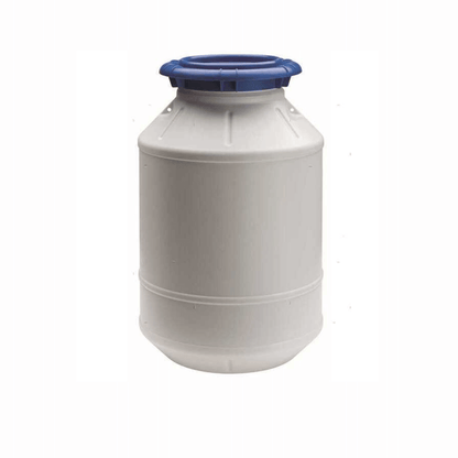 Contenitore waterproof 15 lt bianco in plastica con coperchio blu rotondo