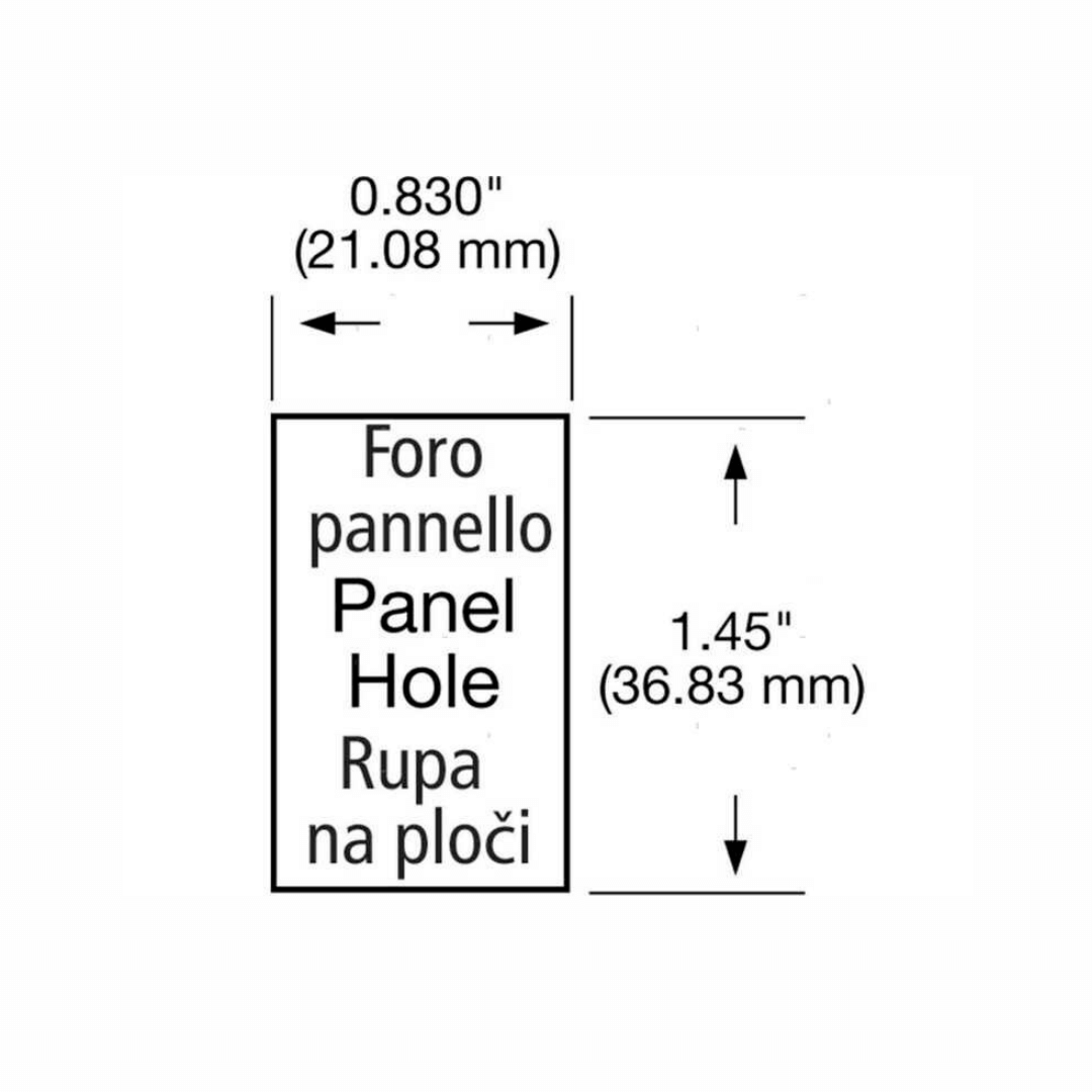 Scheda tecnica cornice interruttore singola con foro pannello 21,08x36,83 mm