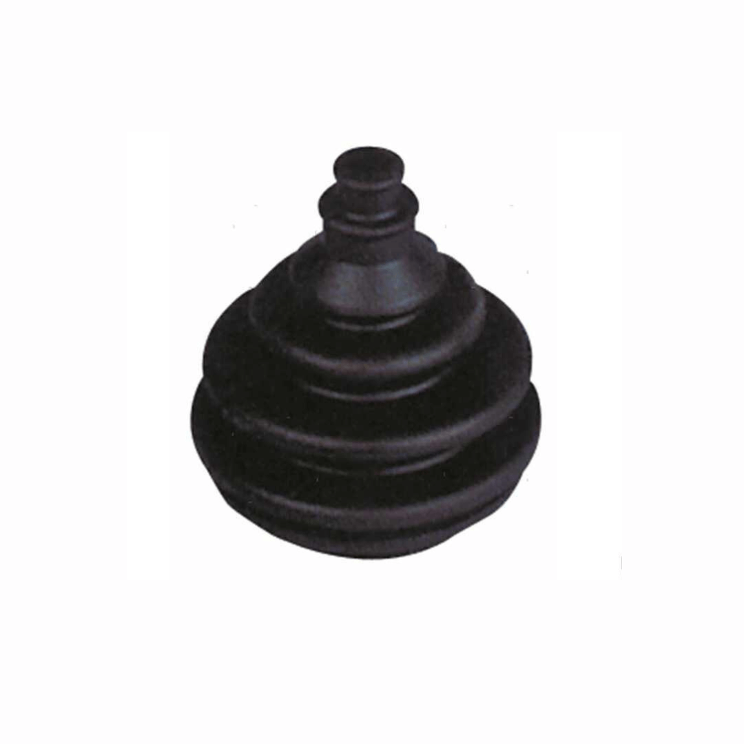 Cuffia passa paratia in gomma nera a soffietto con nervature, forma conica, Ø 50x80 mm