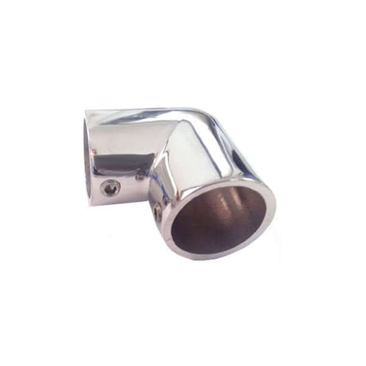 Curva a L 90° Ø 25 mm acciaio inox lucidato per tubo corrimano, raccordo angolare cromato