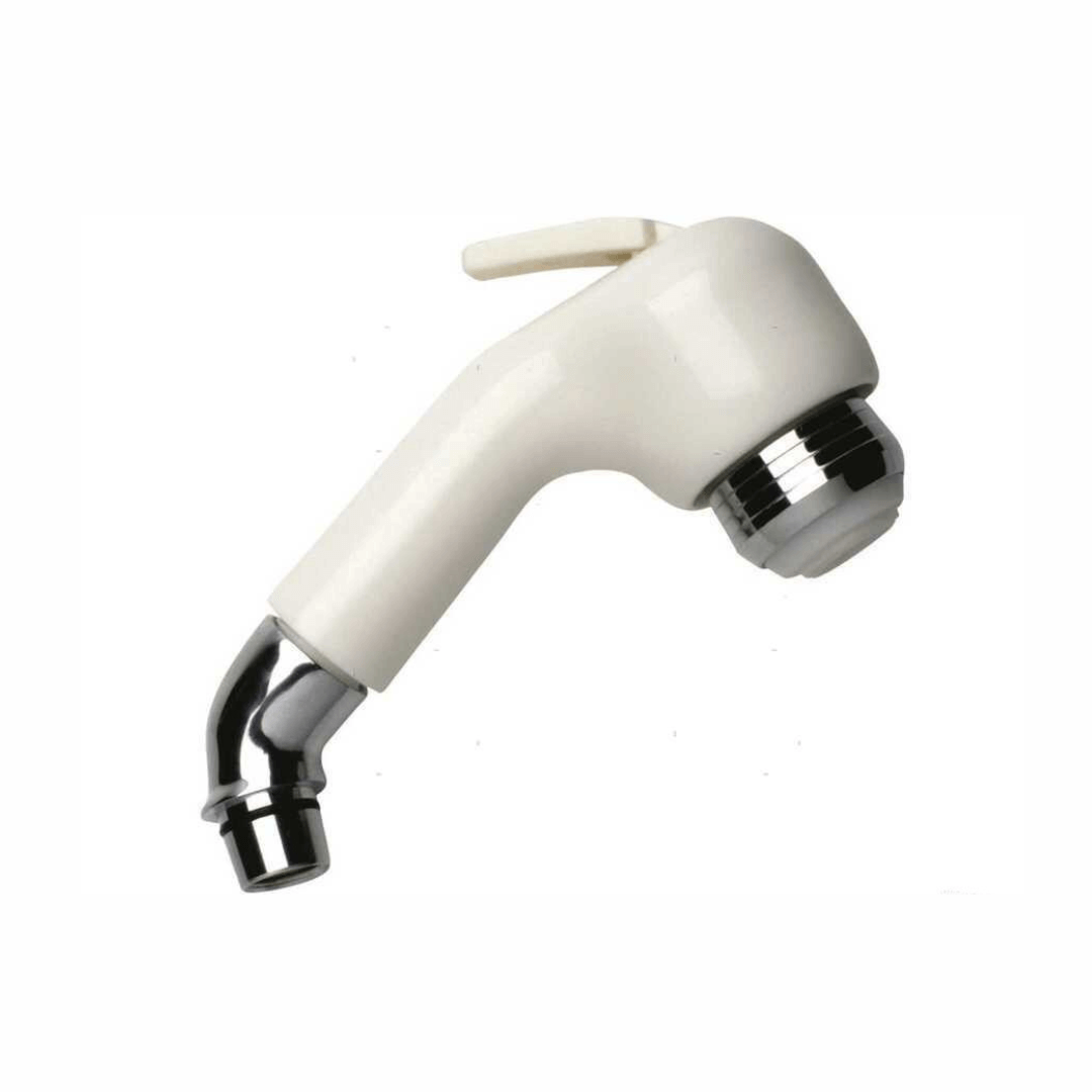 Doccetta Switch Bath bianca con base cromata per incasso, leva di controllo laterale e bocchetta erogazione