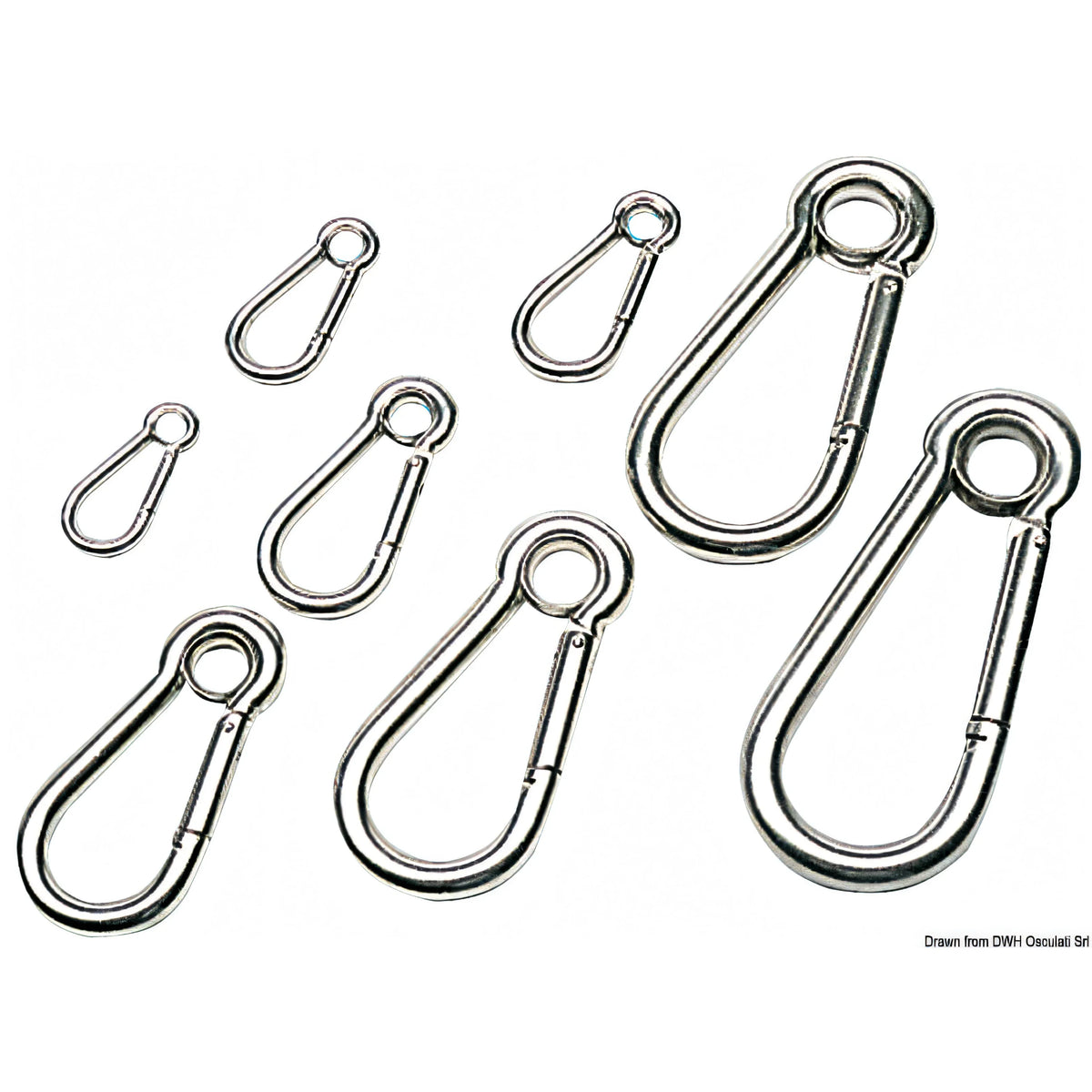 Moschettone con occhio Osculati in acciaio inox AISI 316 lucidato a specchio