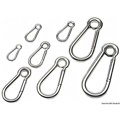Moschettone con occhio Osculati in acciaio inox AISI 316 lucidato a specchio