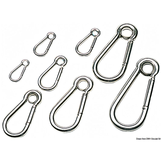 Moschettone con occhio Osculati in acciaio inox AISI 316 lucidato a specchio