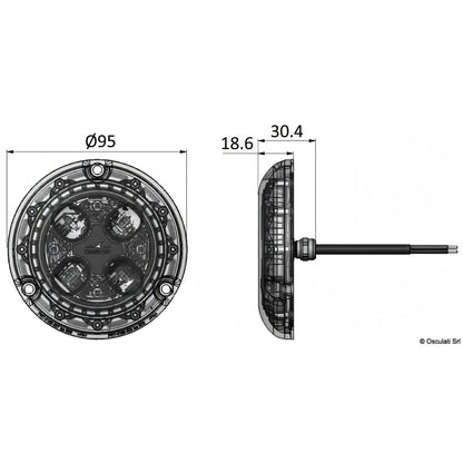 Luce LED Bluefin per installazioni esterne su barca, luce bianca 1000 lumen