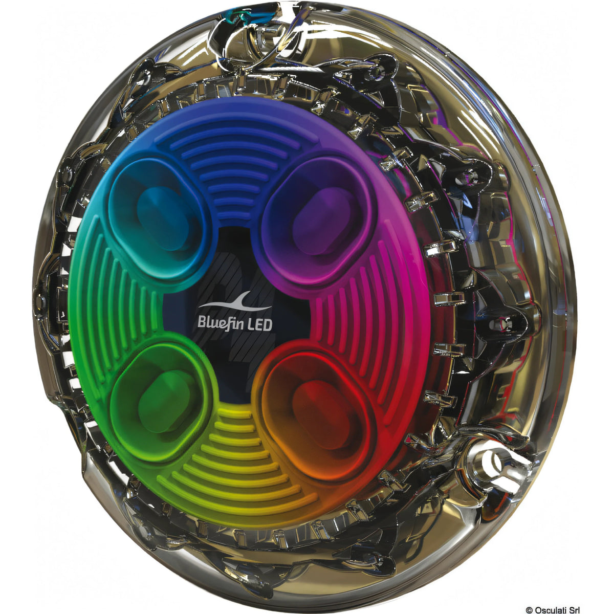 Luce subacquea LED Bluefin Piranha P4 Hi-Power in bronzo per carena di barca