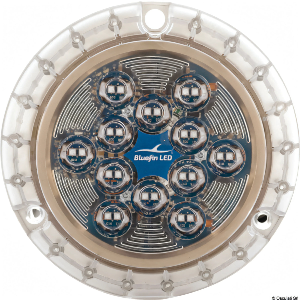 Luce subacquea LED Bluefin Piranha P24 in bronzo da 12000 lumen per carena di barca