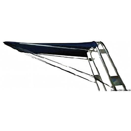 Tendalino telescopico Osculati blu navy in tessuto impermeabile su roll-bar in acciaio inox AISI 316