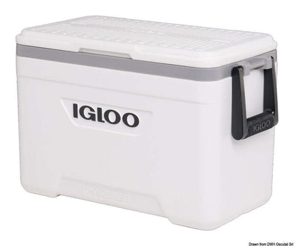 Ghiacciaia portatile Igloo Marine Ultra bianca con manico nero e bordo grigio