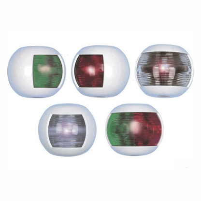 Fanali di via tondo bianchi 225° mini flash: 5 varianti colore lente verde, rosso, bianco