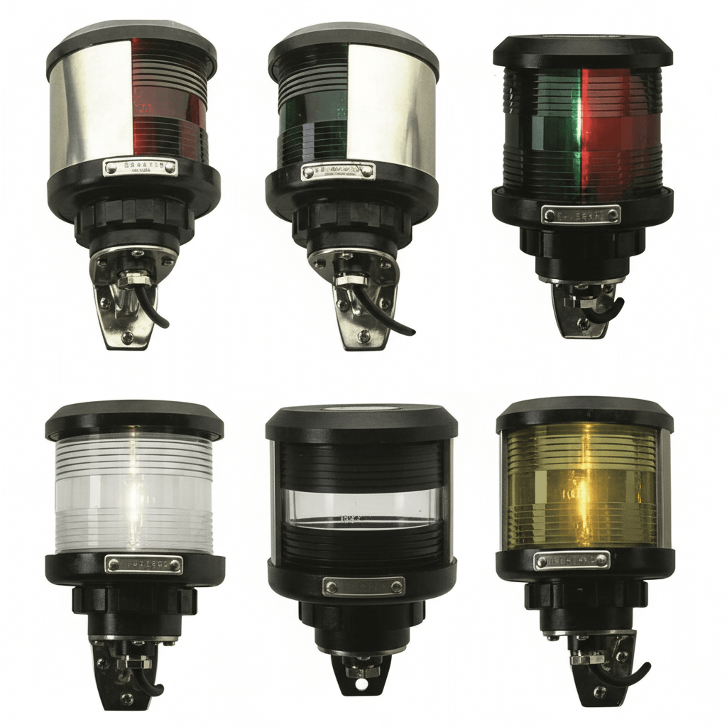 Fanali navigazione DHR rosso verde bianco giallo plastica acciaio inox per barche fino 20m