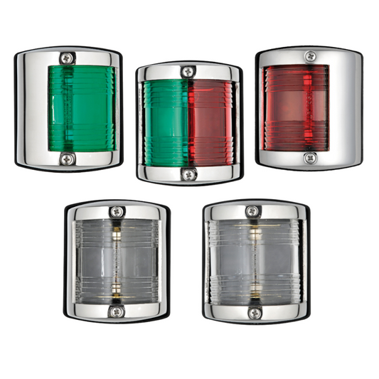Fanali navigazione UTILITY 85 acciaio inox: verde, rosso, combinato e bianchi, per imbarcazioni fino 12m
