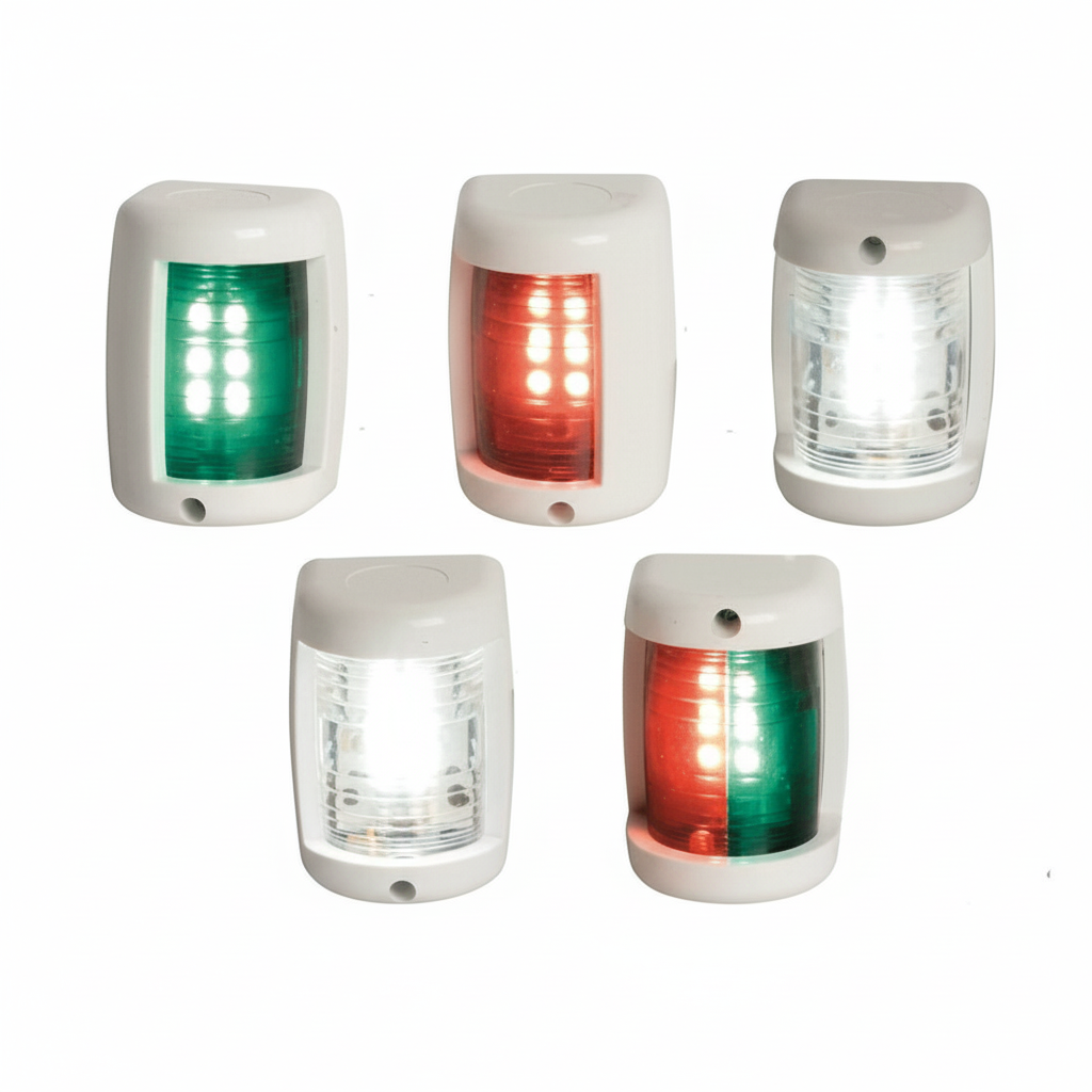 Fanali navigazione LED bianchi: verde, rosso, bianco e combinato per barche fino 12m