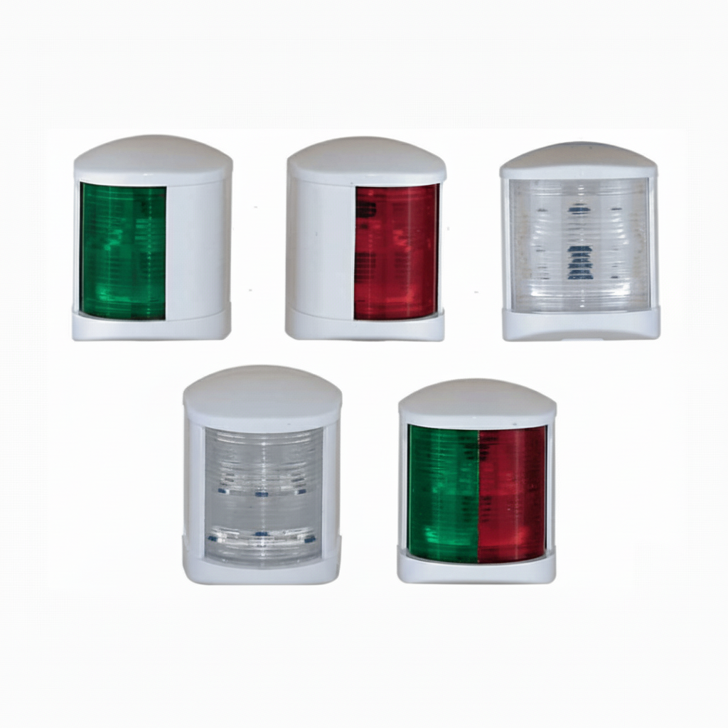 Set fanali navigazione RINa Midi White: verde, rosso, bianco e bicolore, corpo bianco plastica