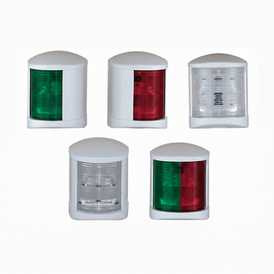 Set fanali navigazione RINa Midi White: verde, rosso, bianco e bicolore, corpo bianco plastica