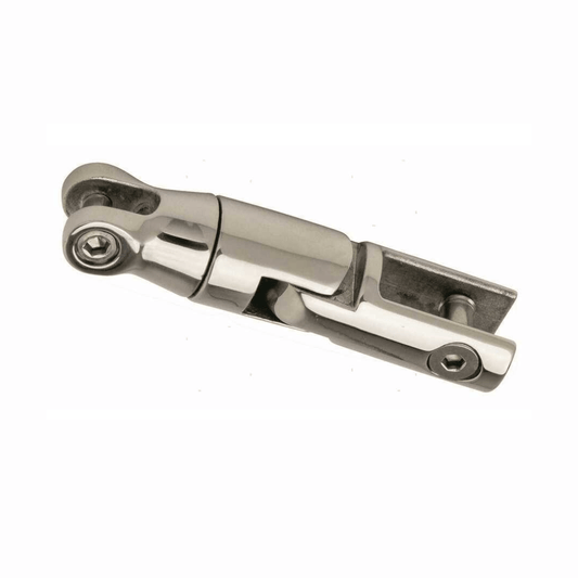 Giunto ancora girevole con snodo Ø 10 mm in acciaio inox lucido, doppio perno esagonale