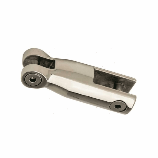 Giunto ancora fisso Ø 10 mm in acciaio inox lucidato, forma articolata con viti a brugola
