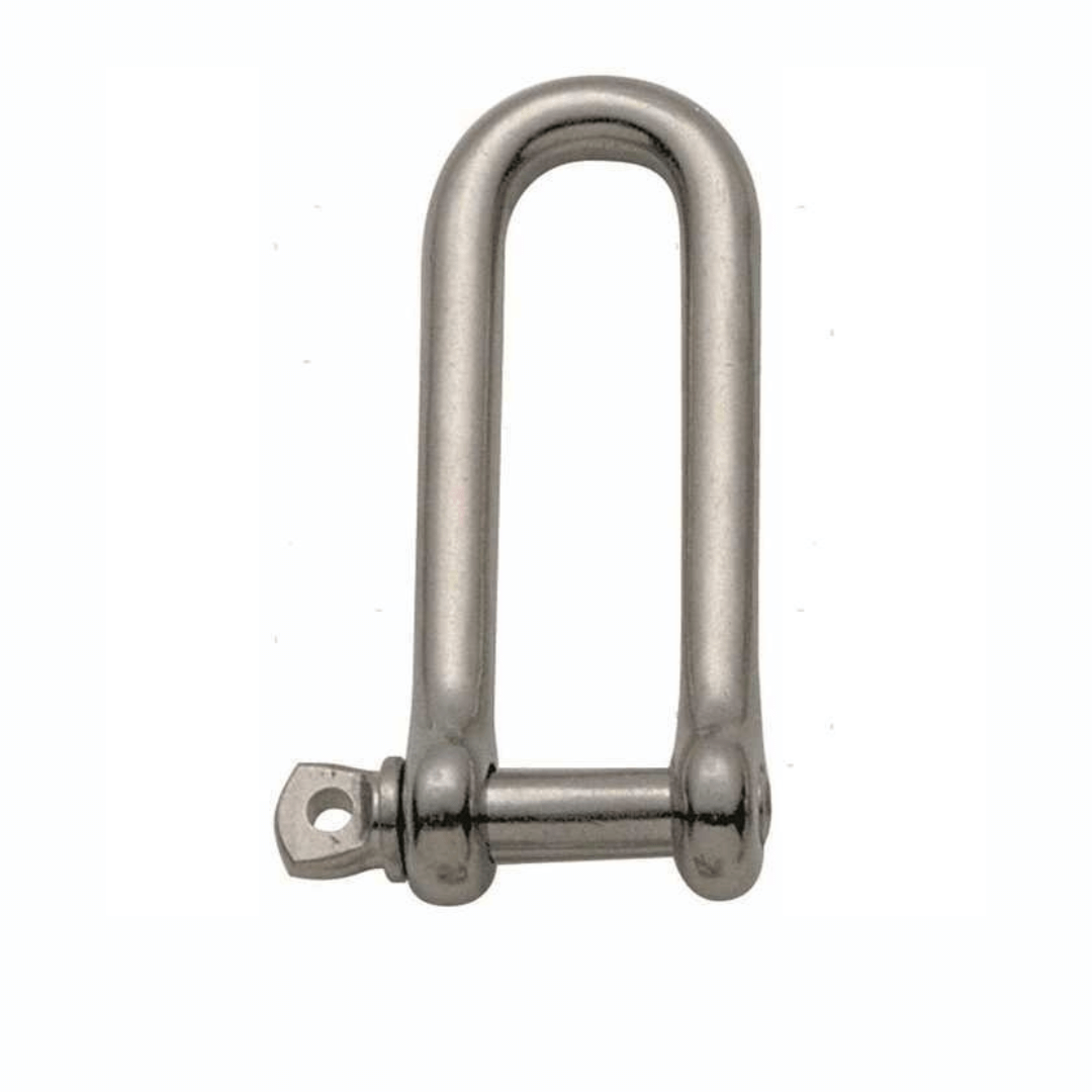 Grillo extra lungo Ø 8 mm in acciaio inox argento, forma D allungata con perno filettato