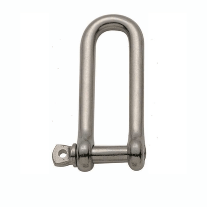 Grillo extra lungo Ø 8 mm in acciaio inox argento, forma D allungata con perno filettato