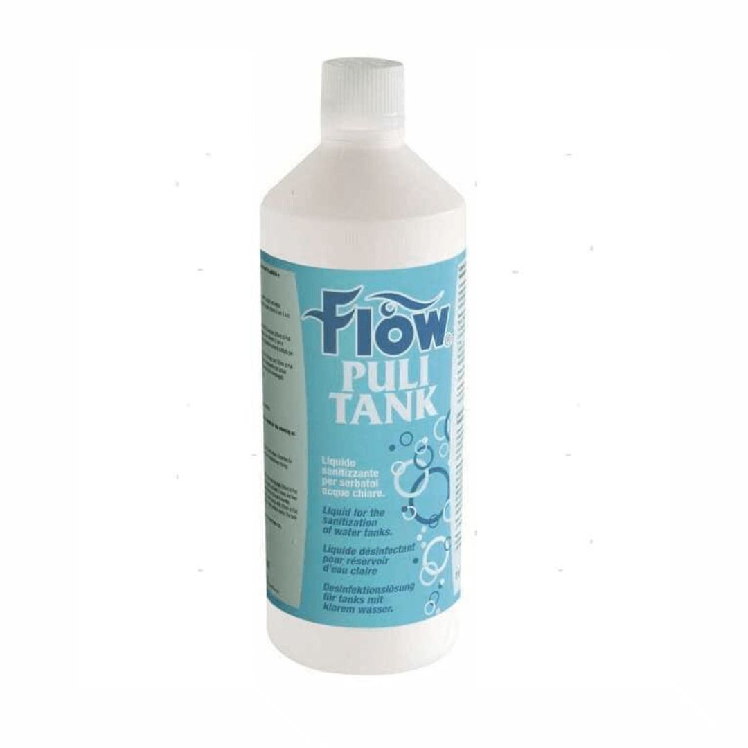 Bottiglia bianca da 1 litro Flow Puli Tank, liquido igienizzante per serbatoi acqua chiara