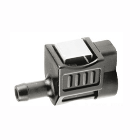 Innesto femmina Honda carburante in plastica nera quadrato con portagomma Ø 10 mm e clip metallica