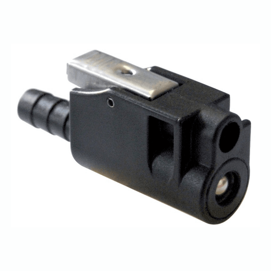 Innesto carburante Mercury Mariner femmina sinistro nero con portagomma Ø 10 mm e clip metallica